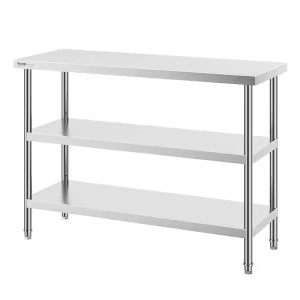 Heavy Duty Outdoor BBQ Commercial Kitchen Stainless Steel Food Prep Table with 2 Adjustable Undershelf