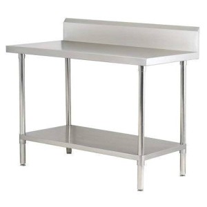 Stainless Steel Work Table with Under Shelf & Back Splash (Stainless Steel, 1000x700x850 mm)