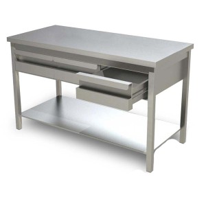 Kitchen Strong Structure Stainless Steel Undershelf Drawer 304       Bull Nose Worktable