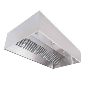 Commercial Kitchen Restaurant Duty Exhaust Hood, Wall Canopy Stainless Steel Exhaust Hood W/Baffle Hood Filters, High Temperature Light Fixtures, & 10 inch round Exhaust Riser(4' Long Hood)