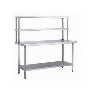 Restaurant equipment kitchen bench commercial stainless-steel shelf over bench 2 tier shelf